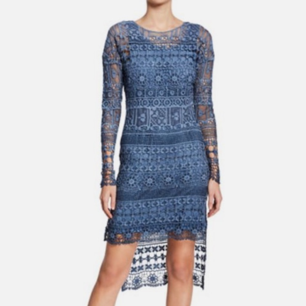 XCVI - Neiman Marcus Blue Lace High Low dress